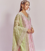 Anni Cupro Satin Onion Pink Kurta Set - Image 2