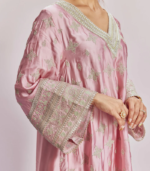 Anni Cupro Satin Onion Pink Kurta Set - Image 3