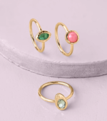 Accessorize London Women's MultiTiny Gem Rings Set Of 3 - MEDIUM