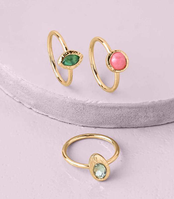 114 Accessorize London Women's MultiTiny Gem Rings Set Of 3 - MEDIUM - Image 1