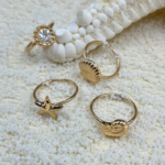 Under The Sea Rings Gold Pack of 4-Small