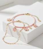 Flower Charm Anklets Pack Of 2