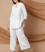 MELANGE Solid Wide Leg Culottes