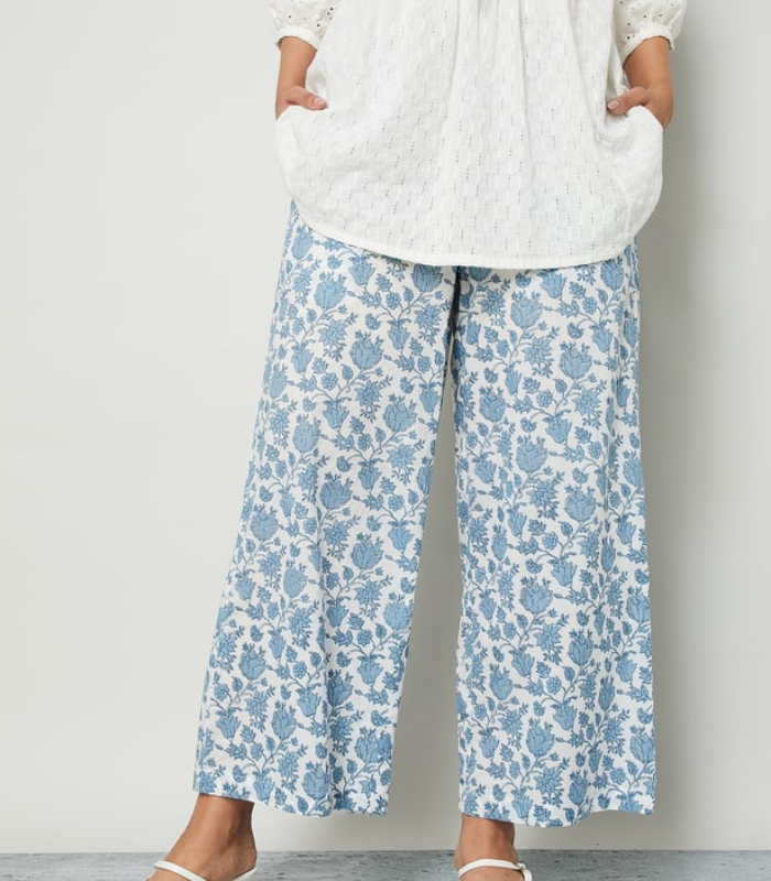 148 MELANGE Floral Print Palazzos - Image 1