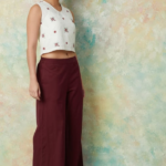 MELANGE Solid Wide Leg Culottes