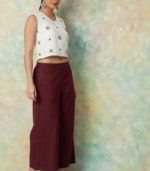 MELANGE Solid Wide Leg Culottes