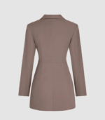 Tailored Fit and Long Sleeves Blazer Mini Dress in Brown - Image 3