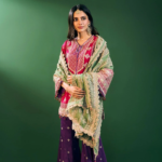 Hira Pima Satin Fuschia Kurta Set