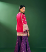 Hira Pima Satin Fuschia Kurta Set - Image 4