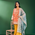 Hira Pima Satin Orange Kurta Set