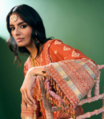 Hira Pima Satin Orange Kurta Set - Image 3