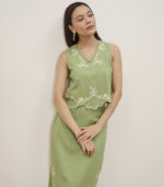 Lauryn Green Embroidered Skirt Set