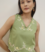 Lauryn Green Embroidered Skirt Set - Image 3