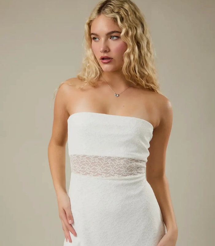 82 White lace halter dress - Image 1