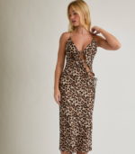 SPAGHETTI STRAP ASYMMETRIC MIDI DRESS