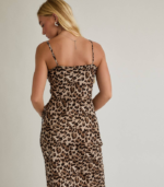 SPAGHETTI STRAP ASYMMETRIC MIDI DRESS - Image 4