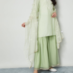 MELANGE Mesh Sharara Pants